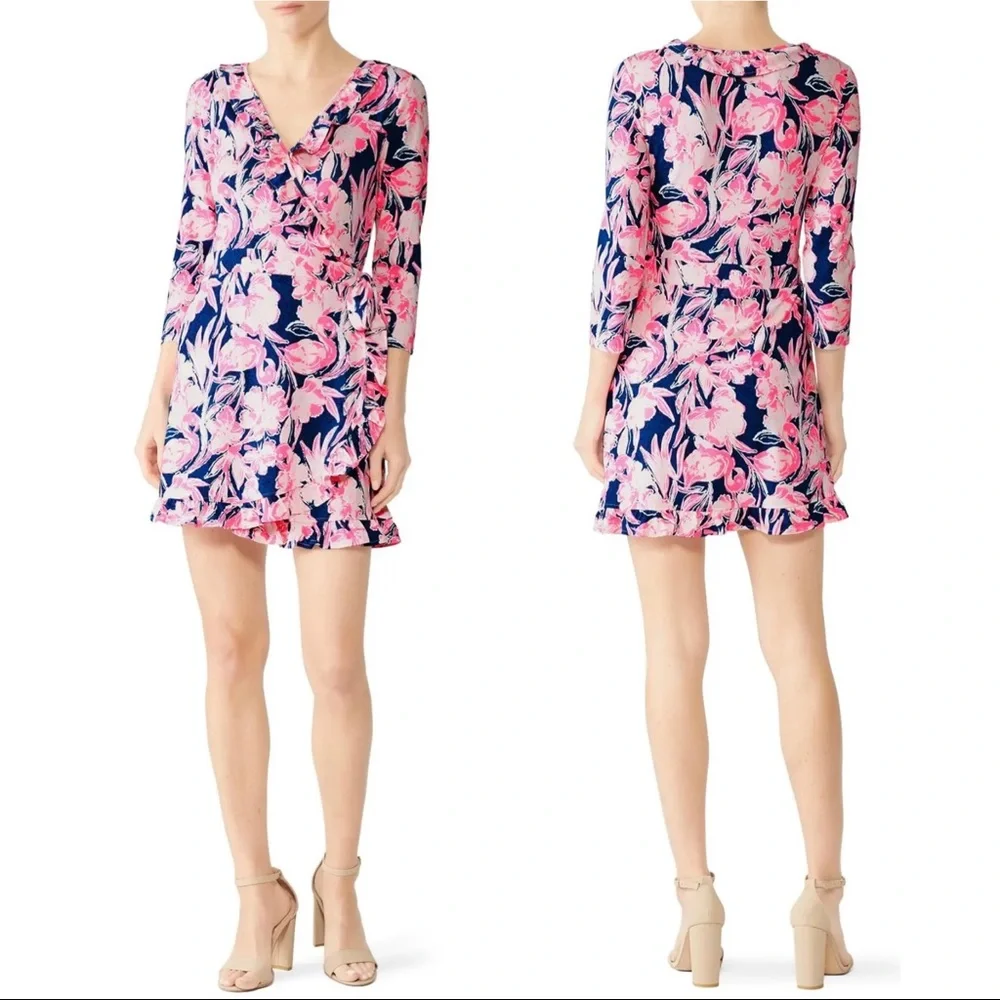 Lilly Pulitzer Jessalynne Romper in “Inky Navy Flamingle” - Picture 1 of 7